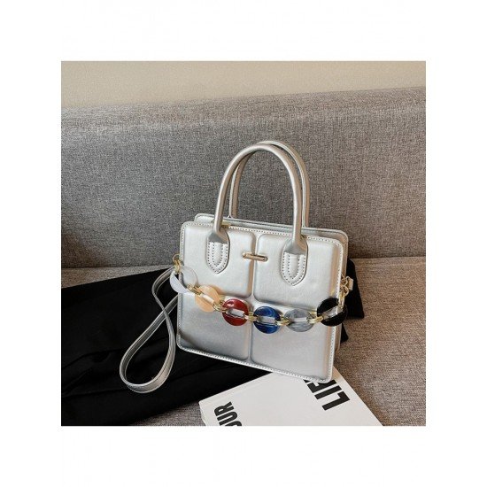  2022 PU Pure Color Chain Shoulder Bags