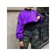  Fashion Street Contrast Color Patchwork Zipper Jacket