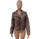 Stylish Asymmetry Leopard Snake Print Women Jackets