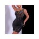 Black One Shoulder Sequined Mini Dresses For Women