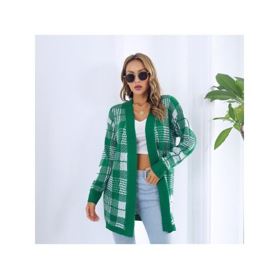 Plaid Cozy Cardigan Sweater Coats