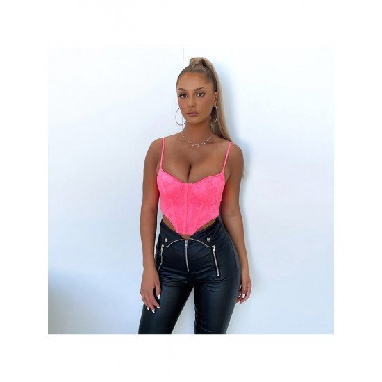 Vintage Zip Backless Spaghetti Straps Cropped Camisole Tops