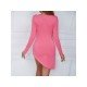 Sexy Stylish Solid Long Sleeve Short Dress