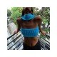  2022 Halter Pure Color Backless Crop Sweater