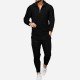  Leisure Pure Color Top And Trouser Men's Suit