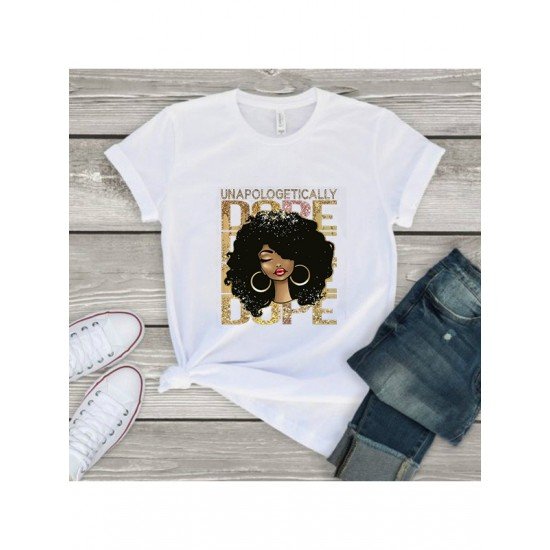 Black Women Graphic Summer T Shirts