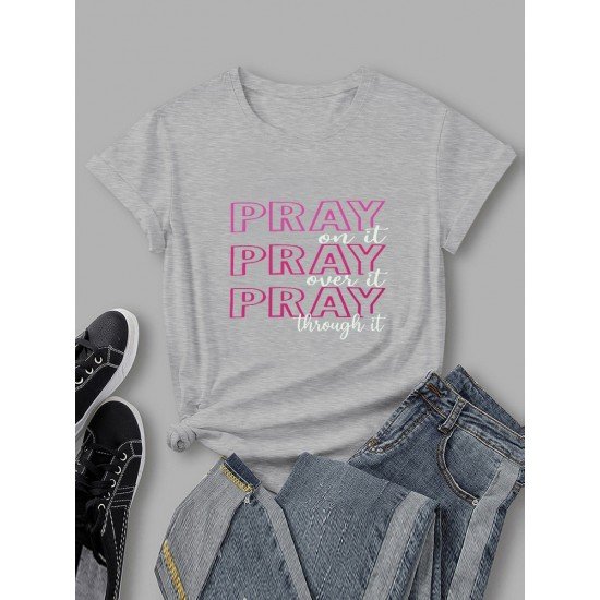 Casual Letter Printed Easy Matching T Shirts