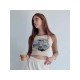 Vintage Raglan Sleeve Printed Crop T Shirts