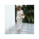 See Through Backless White Beach Maxi Dresses