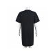 Casual Black T Shirt Mini Dresses For Women