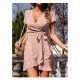 V Neck Summer Printed Ruffles Short Dresses